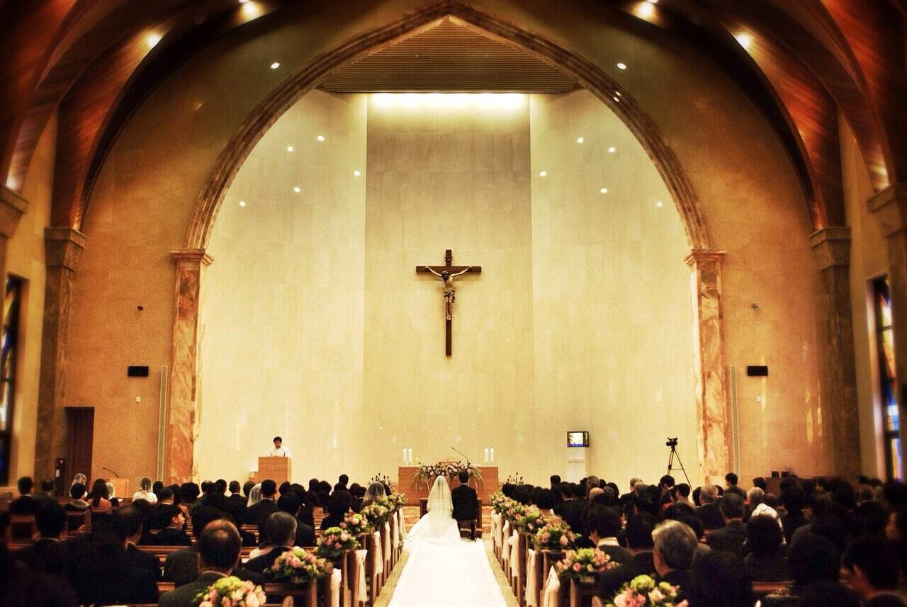 Church aisle at wedding