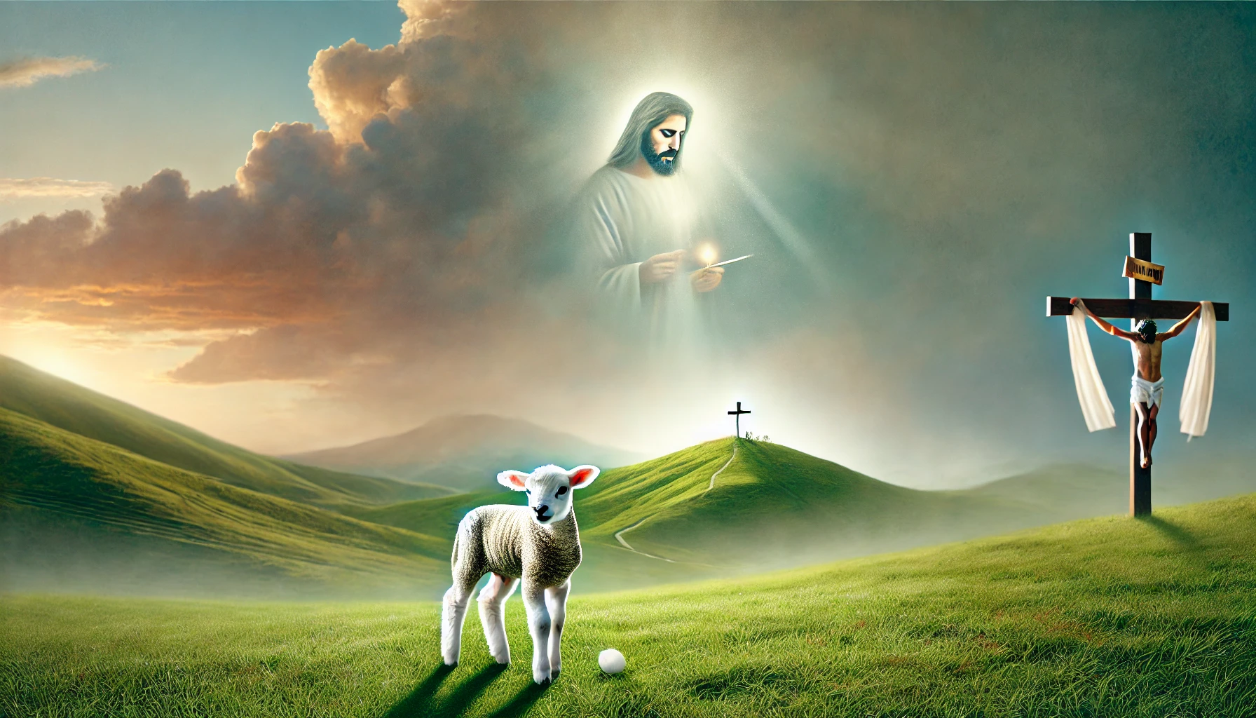 Jesus as the spotless lamb.