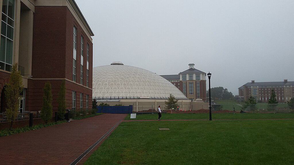 Photo of some Liberty University buildings.