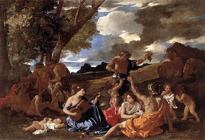 Bacchanal and the Lute player by Nicolas Poussin c. 1625.