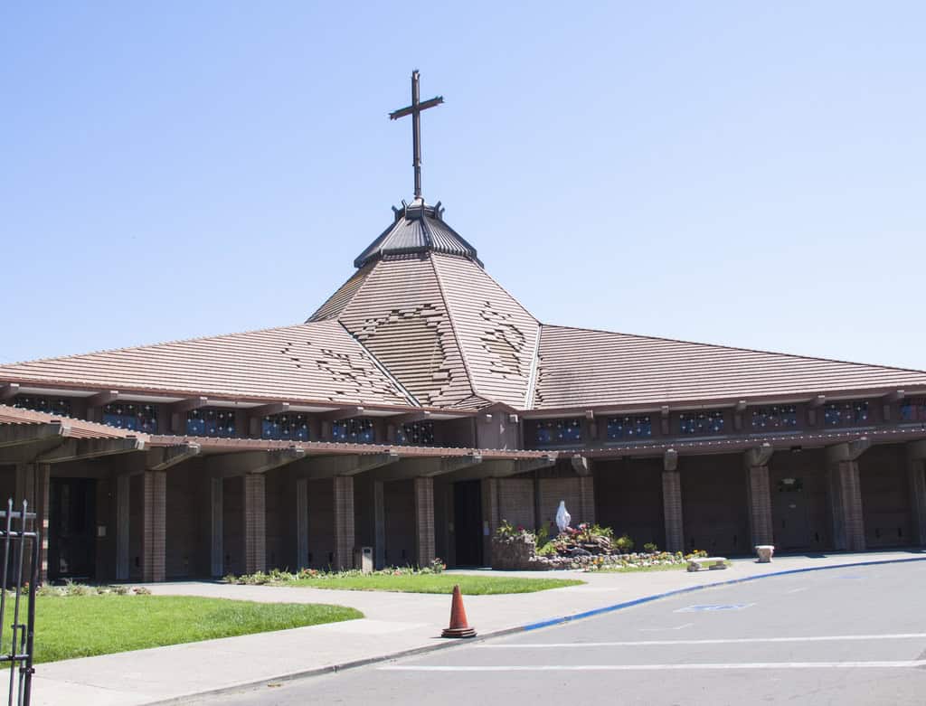St John the Baptist Catholic church Napa, CA earthquake damage.