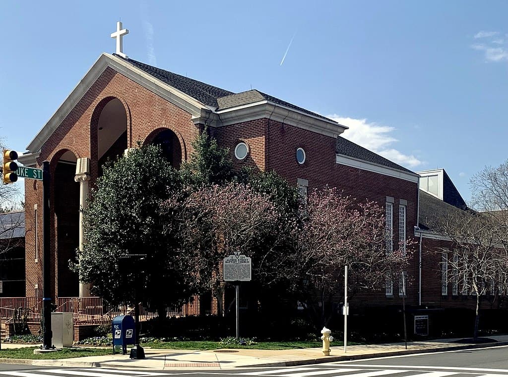 Alfred Street Baptist church as seen from the corner.