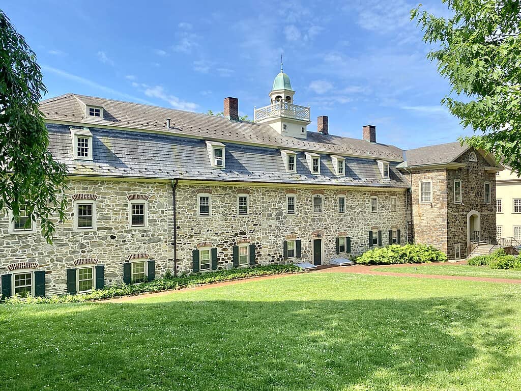 Stone building constructed by the Moravian settlers of Bethlehem, PA.