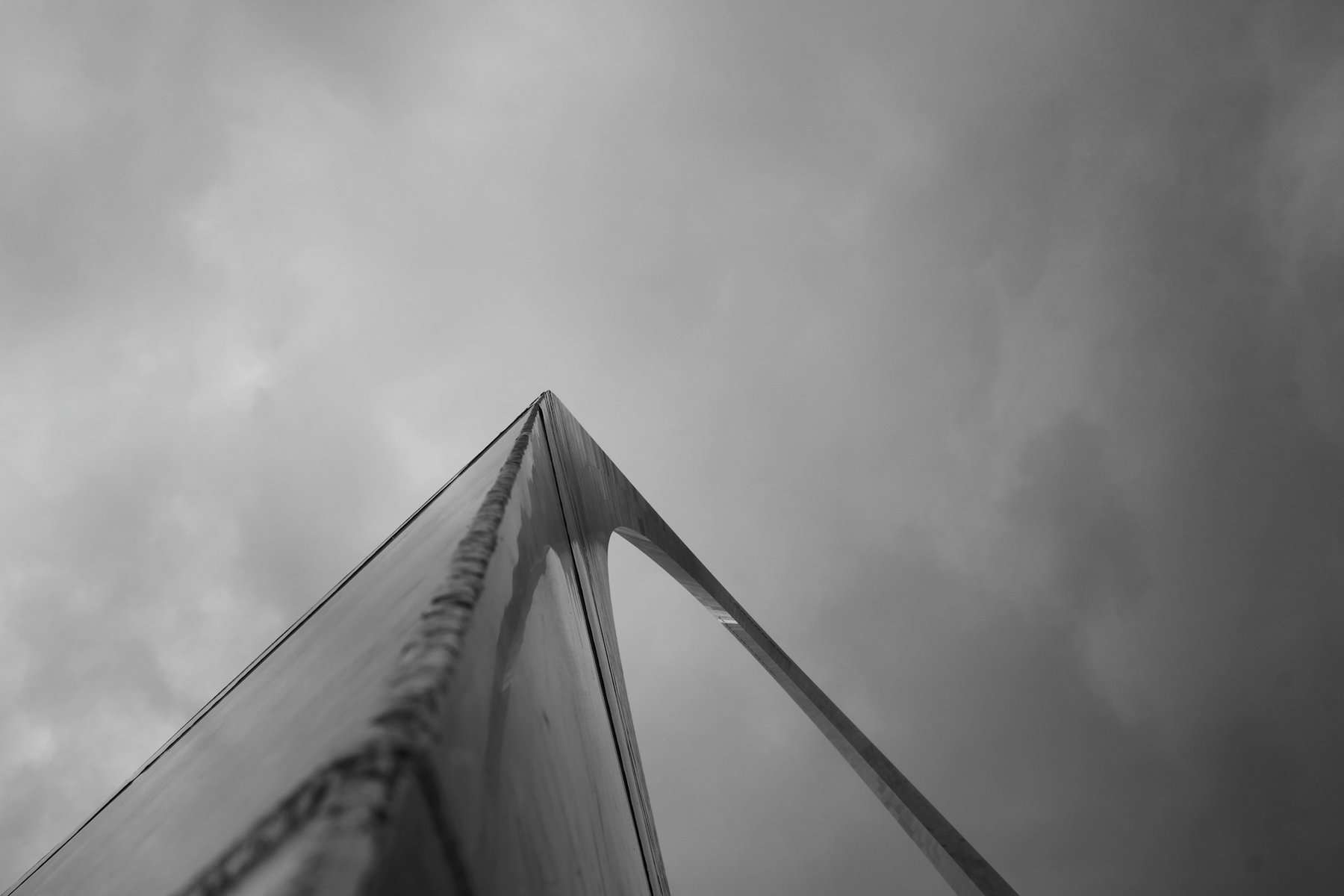 Abstract black and white image of St. Louis Missouri's Gateway Arch.