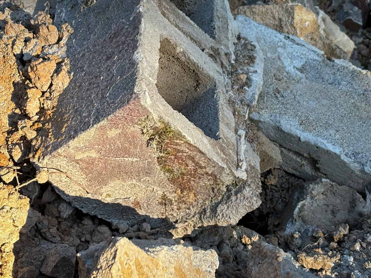 Old cinder block rubble.