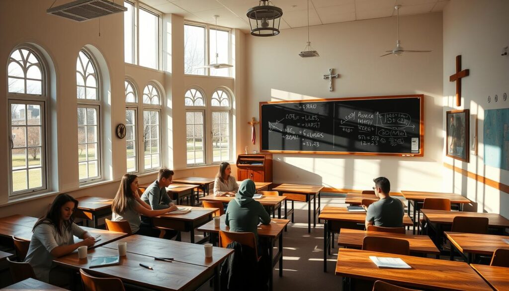 Catholic College Classroom Scene