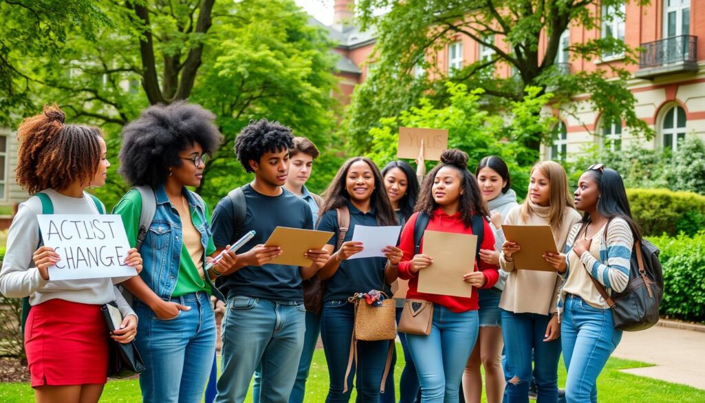 students engaging in activism