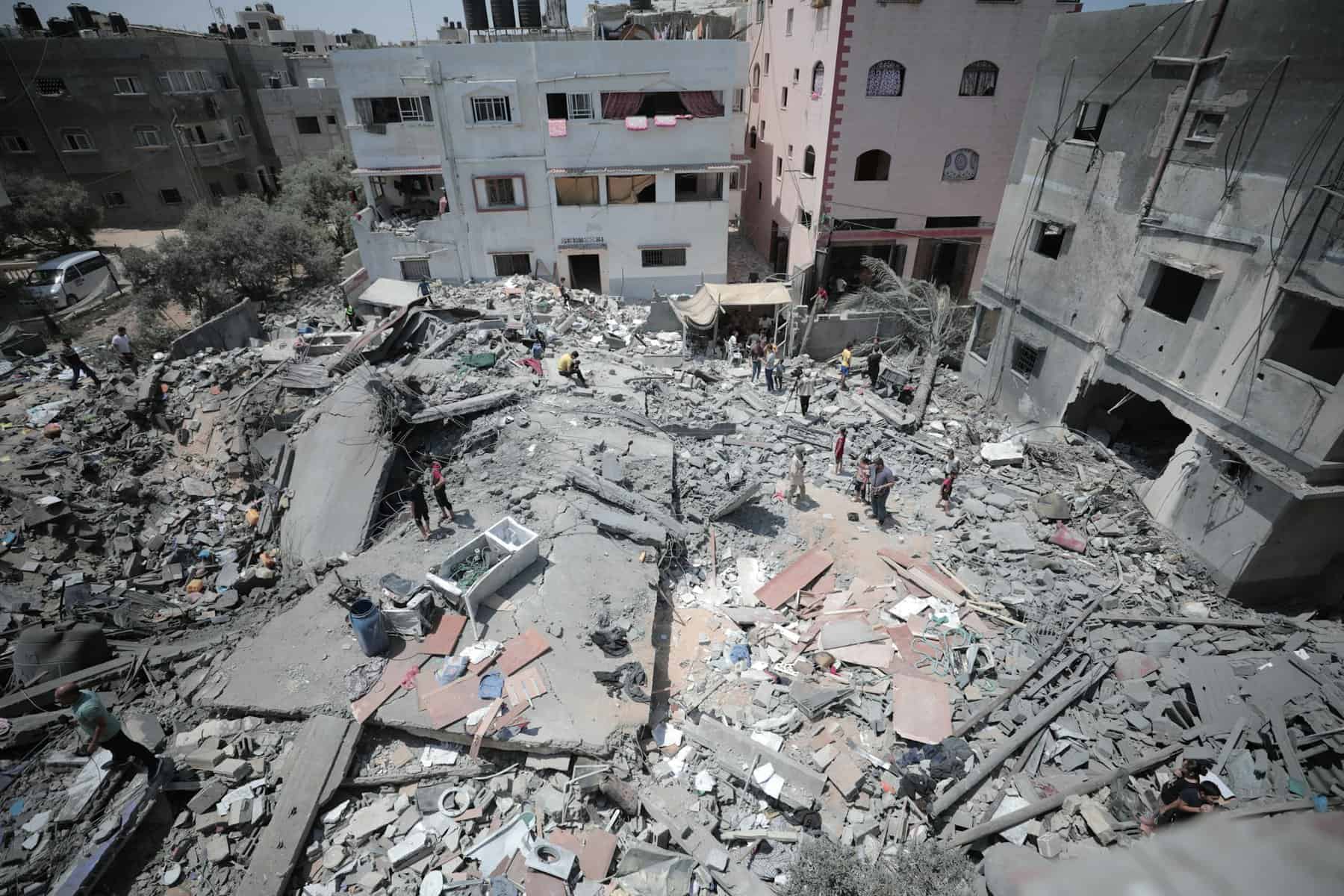 Destroyed buildings in Gaza.