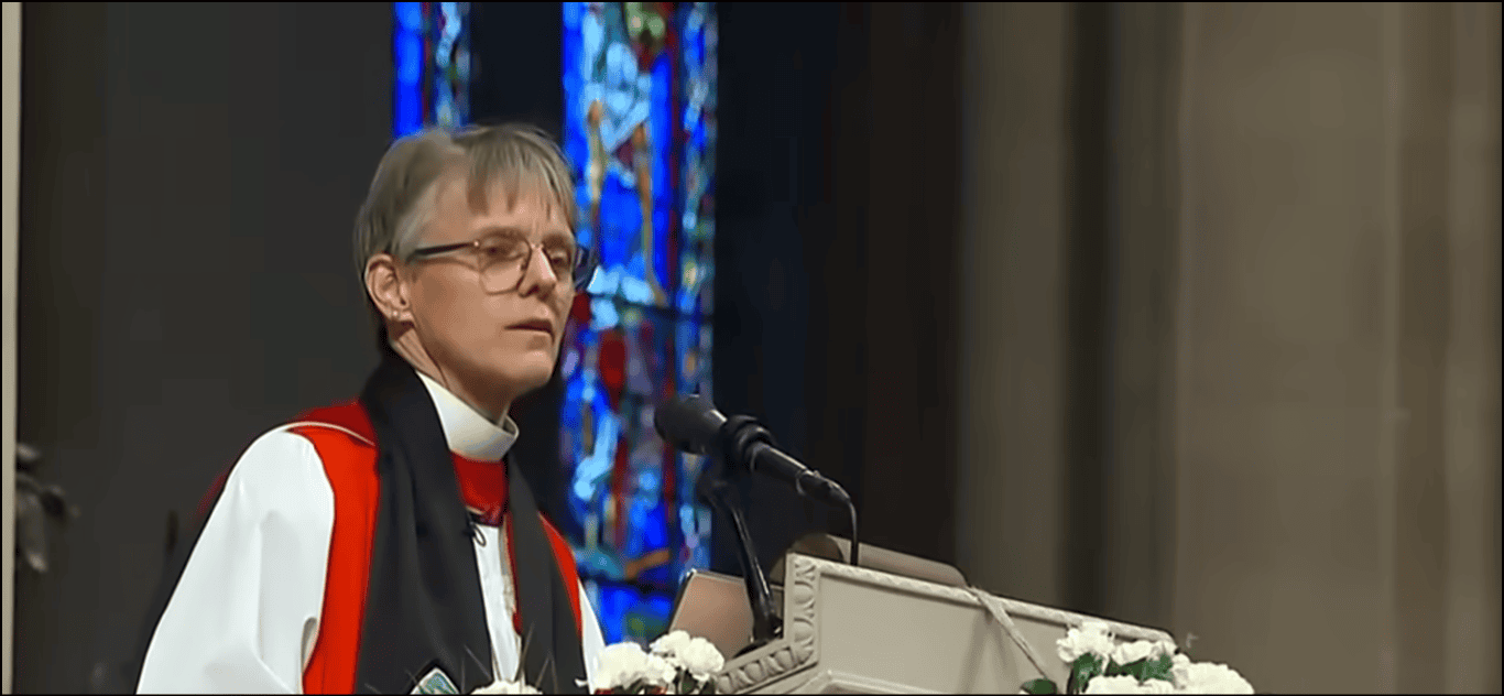 Bishop Marianne Budde preaches at Washington National Cathedral’s Service of Prayer for the Nation