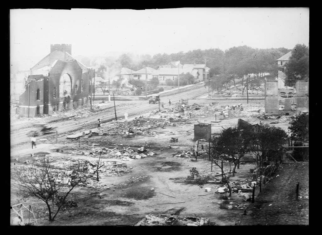 Tulsa, OK Race Riot burned building