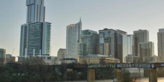 Austin skyline in low light.